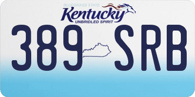 KY license plate 389SRB