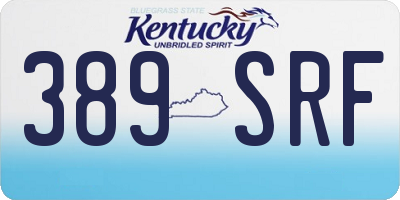 KY license plate 389SRF
