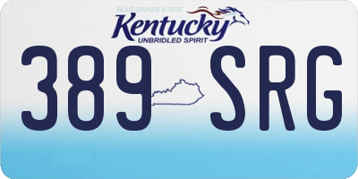 KY license plate 389SRG