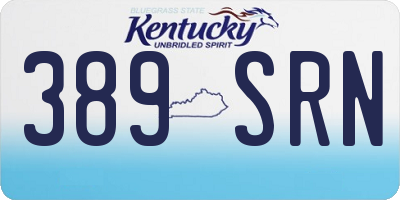 KY license plate 389SRN