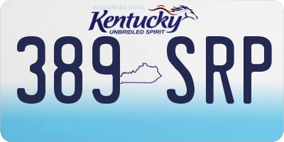 KY license plate 389SRP