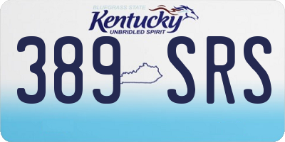KY license plate 389SRS