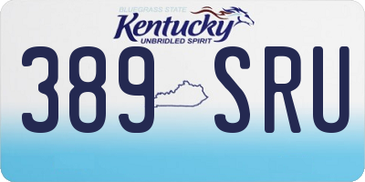 KY license plate 389SRU