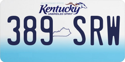 KY license plate 389SRW