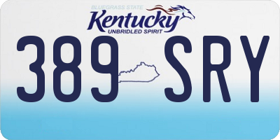 KY license plate 389SRY