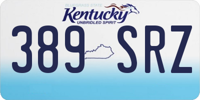 KY license plate 389SRZ