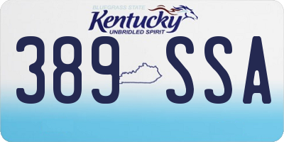 KY license plate 389SSA