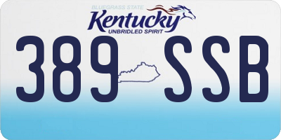 KY license plate 389SSB