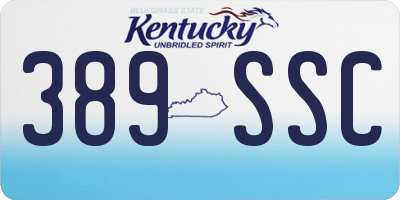 KY license plate 389SSC