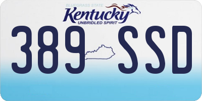 KY license plate 389SSD