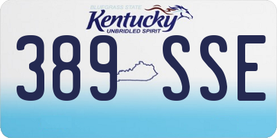 KY license plate 389SSE
