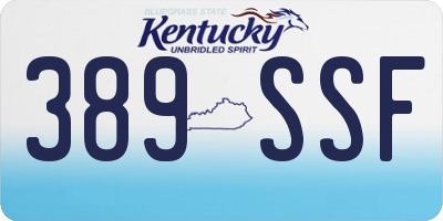 KY license plate 389SSF