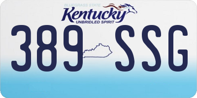 KY license plate 389SSG