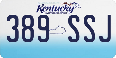 KY license plate 389SSJ