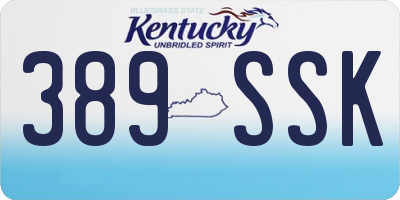 KY license plate 389SSK