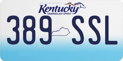 KY license plate 389SSL