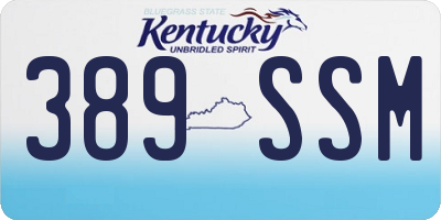 KY license plate 389SSM
