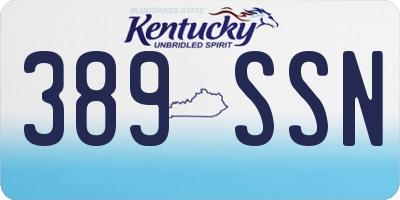 KY license plate 389SSN