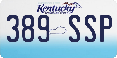 KY license plate 389SSP