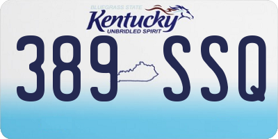KY license plate 389SSQ