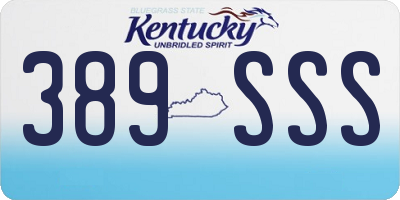 KY license plate 389SSS