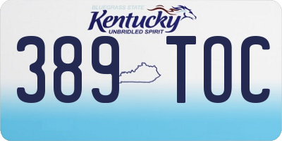 KY license plate 389TOC