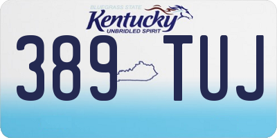 KY license plate 389TUJ