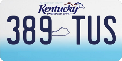KY license plate 389TUS