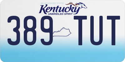 KY license plate 389TUT