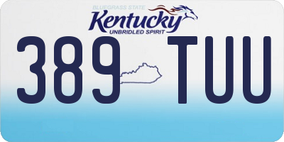 KY license plate 389TUU