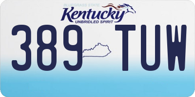 KY license plate 389TUW