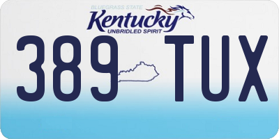 KY license plate 389TUX