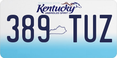 KY license plate 389TUZ