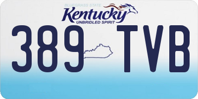 KY license plate 389TVB