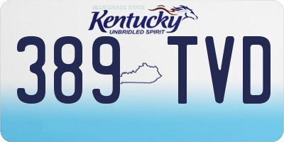 KY license plate 389TVD