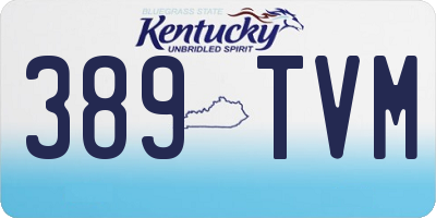 KY license plate 389TVM