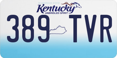 KY license plate 389TVR