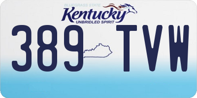 KY license plate 389TVW