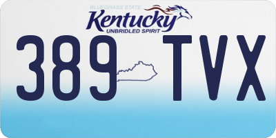 KY license plate 389TVX