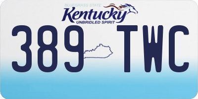 KY license plate 389TWC