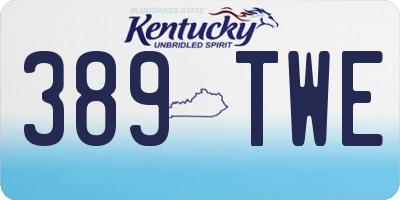 KY license plate 389TWE