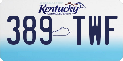 KY license plate 389TWF