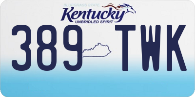 KY license plate 389TWK