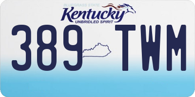 KY license plate 389TWM