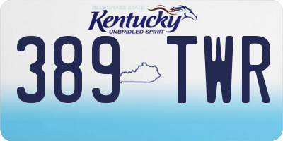 KY license plate 389TWR
