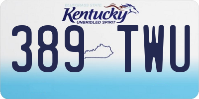 KY license plate 389TWU