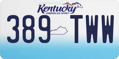 KY license plate 389TWW