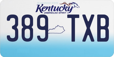 KY license plate 389TXB