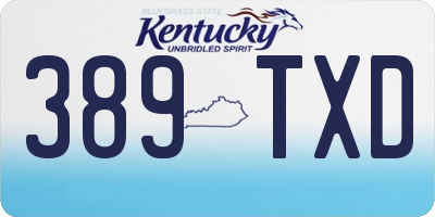 KY license plate 389TXD
