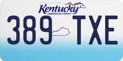 KY license plate 389TXE